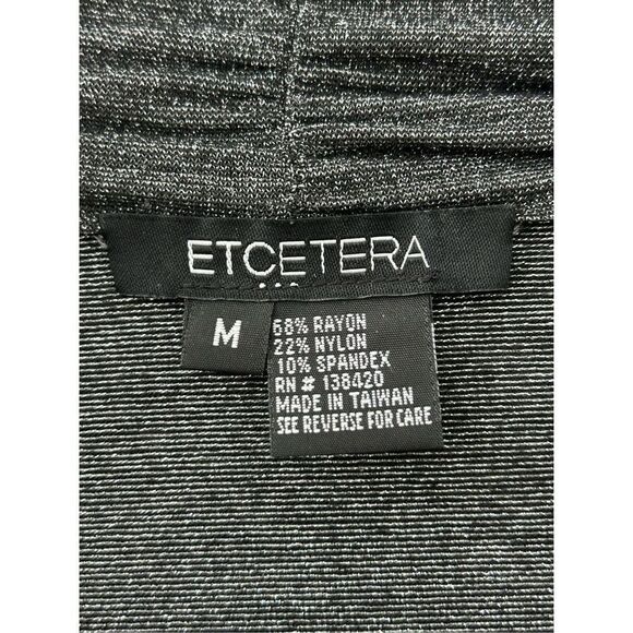 Etcetera Long Sleeve Top Strech Pleated Silver Women's Size Medium - Picture 4 of 4